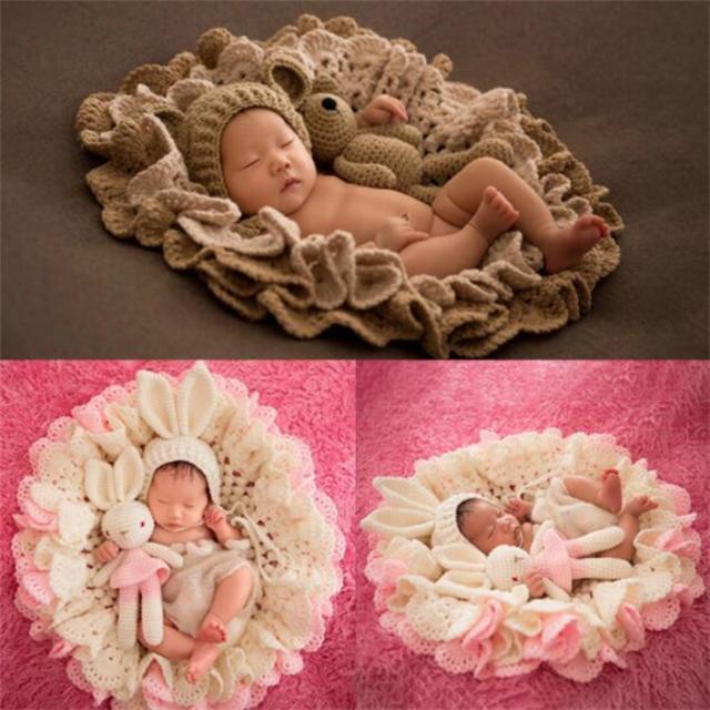 寝相アート 衣装 ニューボーンフォト 赤ちゃん 1ヶ月 写真 クマ