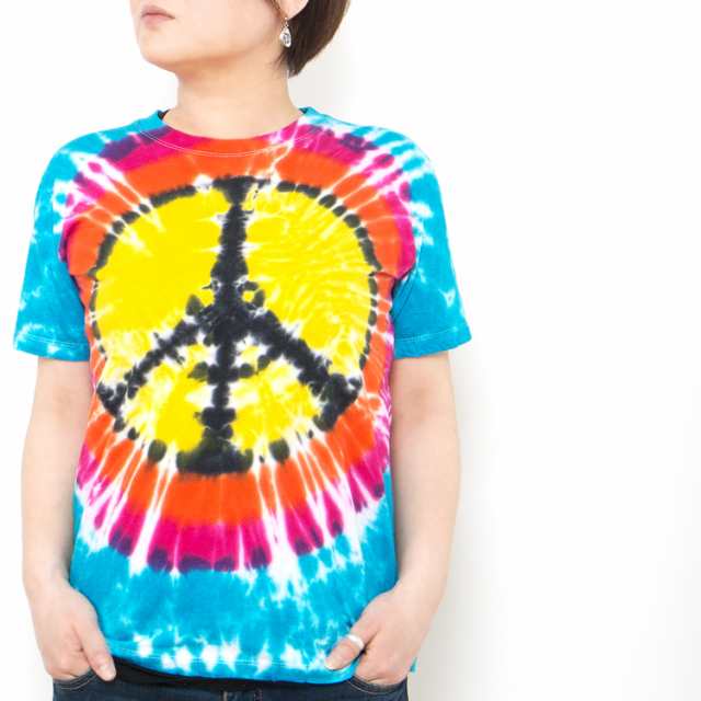 タイダイ Tシャツ ピースマーク レインボー Edm ファッション ネオンカラー Boho コーデ パリピ ファッション フェス ファッションの通販はau Pay マーケット アジア雑貨ガネーシャ