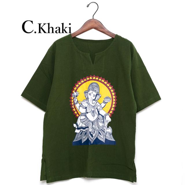 エスニック クルタ シャツ 半袖 メンズ レディース エスニックファッション アジアンファッション ユニセックス 大きめ ガネーシャの通販はau Pay マーケット アジア雑貨ガネーシャ