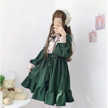 ワンピース レディース ロリータ ドレス 長袖 膝丈 ゴスロリ ドレス 黒 服 ロリータファッション Lolita メイド服 コスプレ二点送料無料の通販はau Pay マーケット Grandir