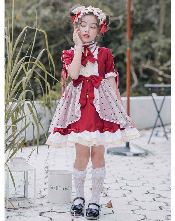 キッズロリータワンピース OPドレス 半袖　プリンセンスドレス　コスプレ衣装 美少女ワンピース 子供 チュール スカラップ 洋服 コスチ｜au PAY  マーケット