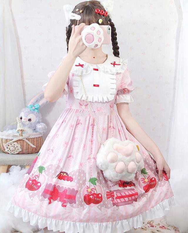 半額品 小林ショップシフォン ブラウス ロリータ ワンピース