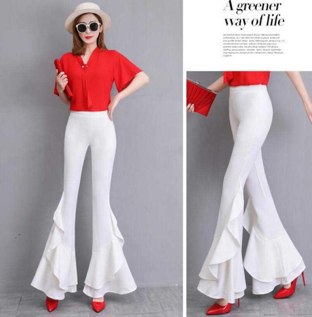 パンタロン レディース チノパン 長ズボン フレア裾 シフォンパンツ スキニー ズボン ボトムス 見痩せ 体型カバー効果抜群 普段着 通勤 Oの通販はau Pay マーケット Grandir