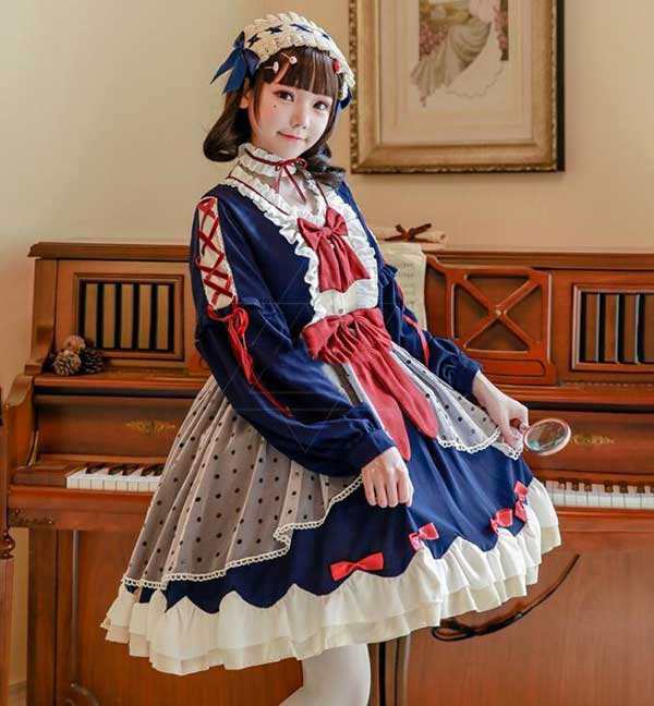 ロリータワンピース レディース 大人 ロリータ服 ゴシック ロリータ ワンピース ゴスロリ 可愛い スカラップワンピ コスプレ衣装 コスチの通販はau Pay マーケット Grandir