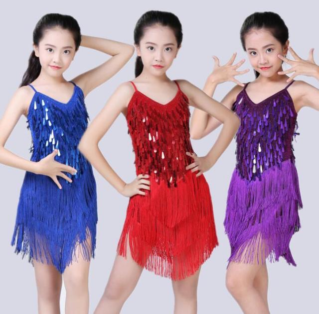 キッズ演出服 子供ワンピーススパンコールフリンジ Dsダンス衣装 ラテン 社交ダンス ジャズ ヒップホップ ゴーゴー ダンス試合ドレス 二の通販はau Pay マーケット Grandir