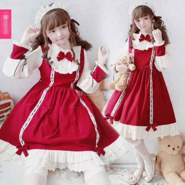ロリータワンピース 長袖ドレス 美少女ワンピース Lolitaドレス 可愛いドレス 二次元 ３色 姉妹友達お揃いドレス 二点送料無料の通販はau Pay マーケット Grandir