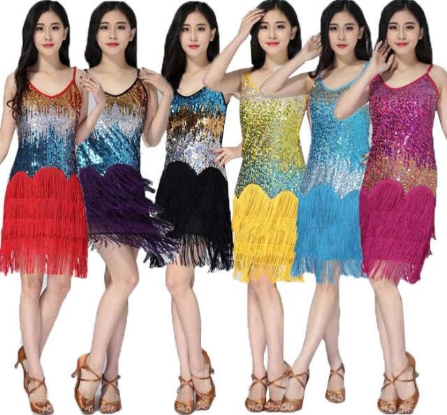 レディース ラテンドレス スパンコール ラテン 衣装 社交ダンスゴーゴーダンス Ds フリンジ ラテンドレス 舞台演出服 グ文化祭 6色 フリの通販はau Pay マーケット Grandir