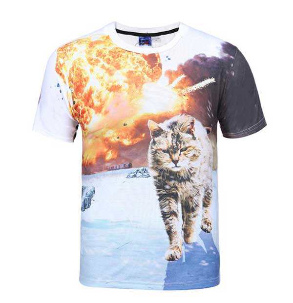 Tシャツ メンズスウェットt Shirt男性ティシャツ 2色猫柄トップスコスプレ カッコいい おもしろ 3dプリント個性カットソー二点送料無料の通販はau Pay マーケット Grandir