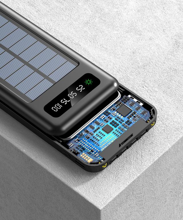 モバイルバッテリー ソーラー充電 スマホ充電器 3in1ケーブル