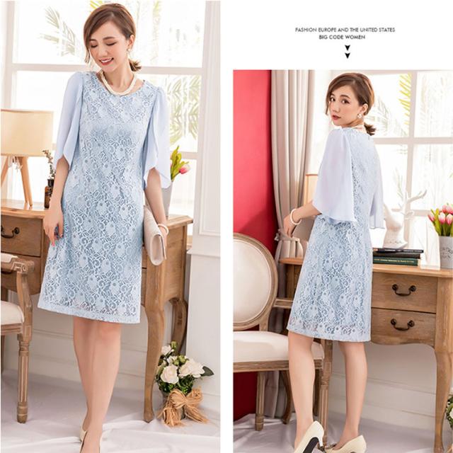 パーティードレス 結婚式 ワンピース ケープ袖 レース 袖あり 半袖 5分袖 タイトワンピース 膝丈 ミディアム丈 レディース お呼ばれ レデの通販はau Pay マーケット Etokyo