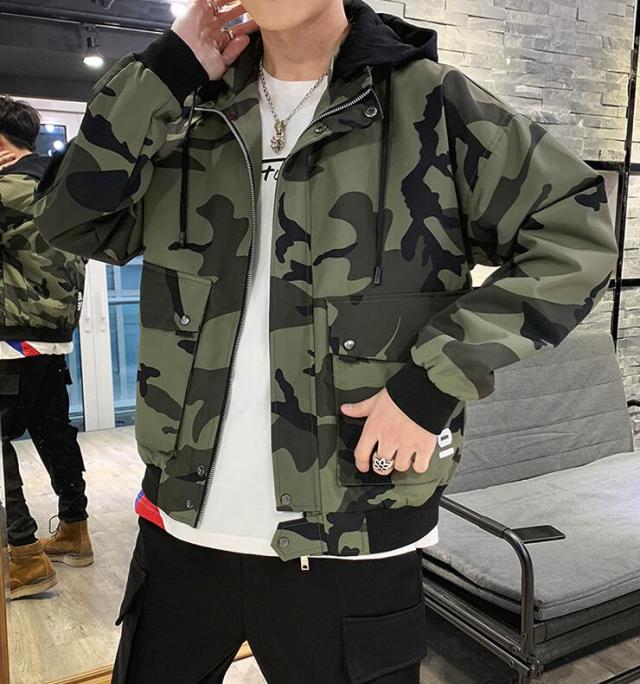 ジャケットメンズ ミリタリージャケット 迷彩 ウォッシュ加工 ブルゾン