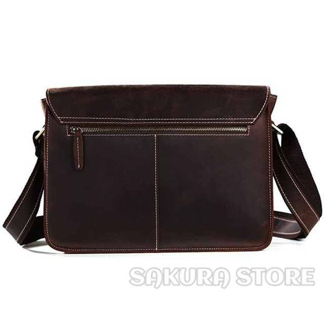 自立可 厚手牛革 本革 メンズ ショルダーバッグ メッセンジャーバッグ