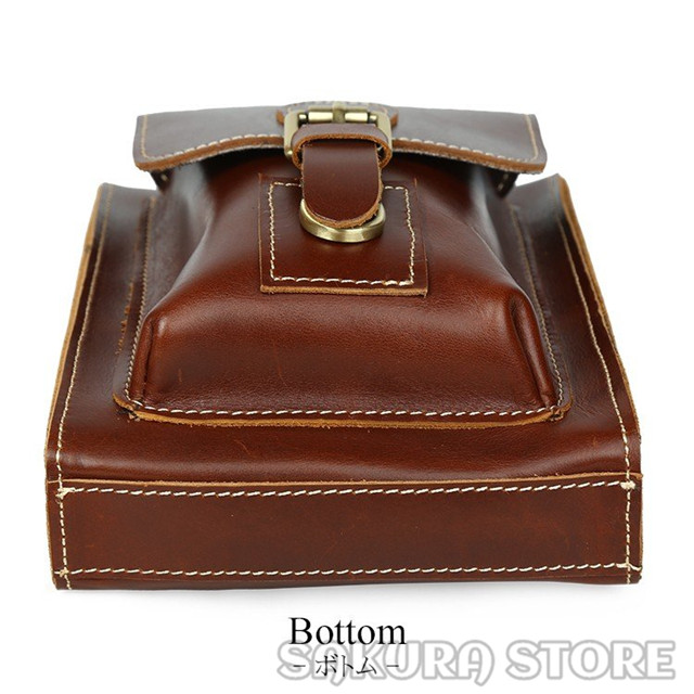 小さめ 2WAY 本革 牛革 メンズ ミニショルダーバッグ ウエストバッグ