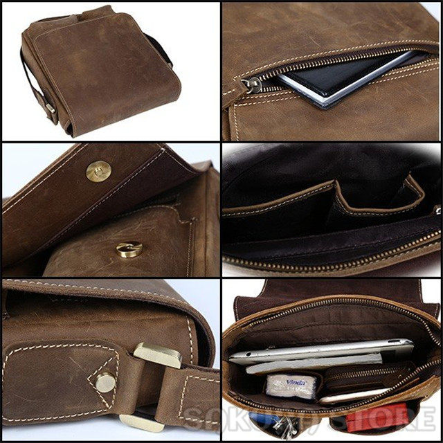 懐かしい風合い 厚手牛革 本革 メンズ ショルダーバッグ 斜め掛け