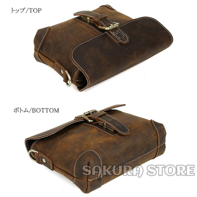 一枚牛革 総革 メンズ ショルダーバッグ ウエストバッグ 2WAY ヌメ革