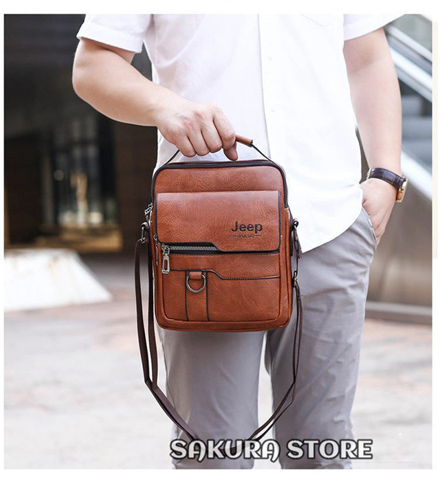 ショルダーバッグ メンズ 2WAY 本革牛革ハンドバッグ 防水 メッセンジャーバッグ 3WAY 斜めかけバッグ ビジネスバッグ jeep 無地 ファッション おしゃれ ショルダーハンドバッグ メンズ 2WAY ハンドバッグ 防水
