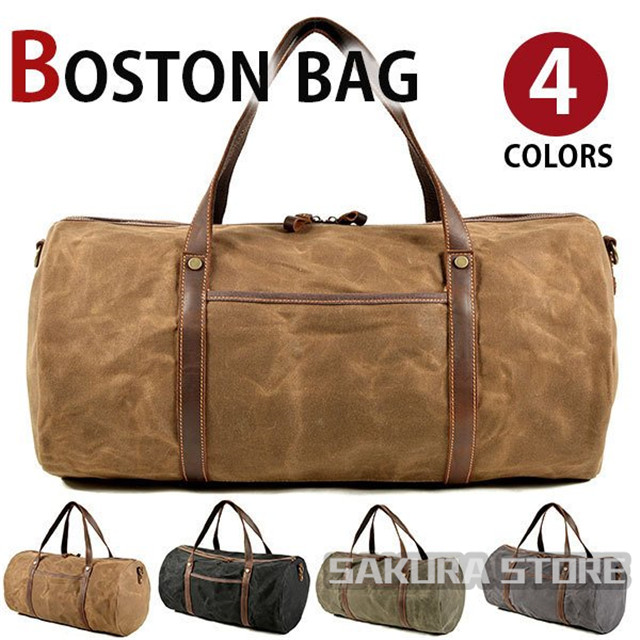 ボストンバッグ 大容量 キャンバス レザー メンズ 防水 頑丈 旅行バッグ 2way ショルダー トート 出張 旅行 プレゼントの通販は