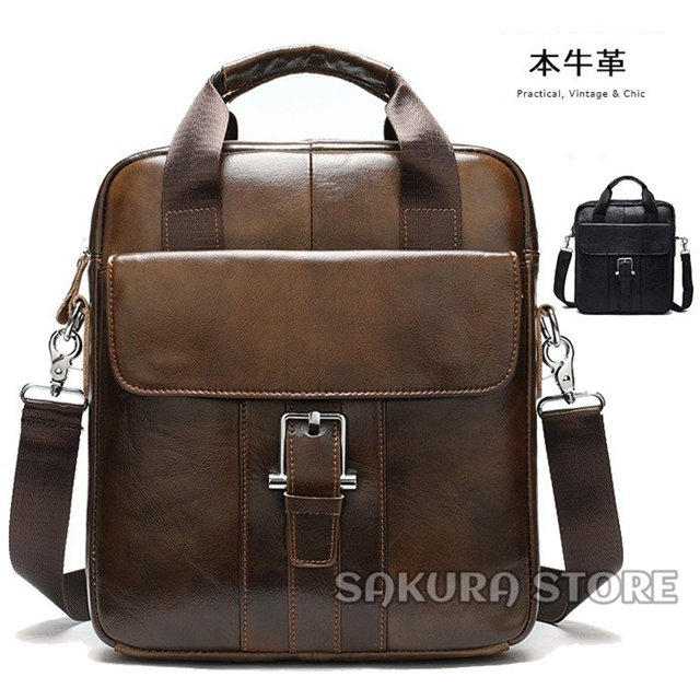 2way ショルダーバッグ メンズ メッセンジャーバッグ レザーバッグ 本革 厳選牛革 ビジネスバッグ 斜めがけ 大容量 A4 クリスマス 彼氏 父 プレゼント 父の日