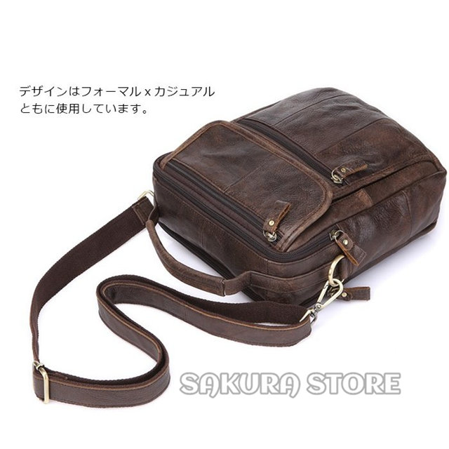 全国送料無料 本革 厳選牛革 レザー メンズ ショルダーバッグ