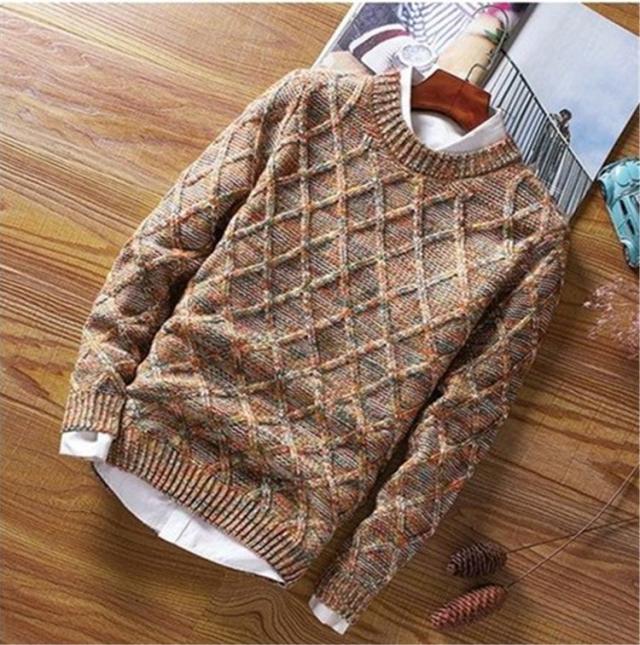 ニット セーター メンズ カットソー プルオーバー インナー Uネック アーガイル編み 長袖 カジュアル 全3色 M L Xl 2xl 秋冬新作の通販はau Pay マーケット Sakura Store