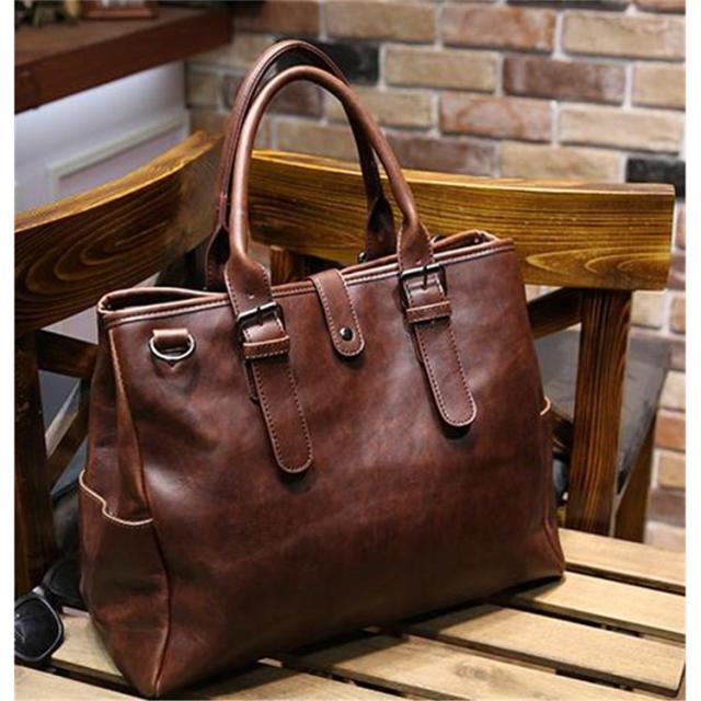 送料無料★トートバッグ　ビジネスバッグ　カバンメンズ　ブリーフケース　2WAY　ショルダーバッグ　手提げ　斜めがけ　鞄　A4　ブラウン