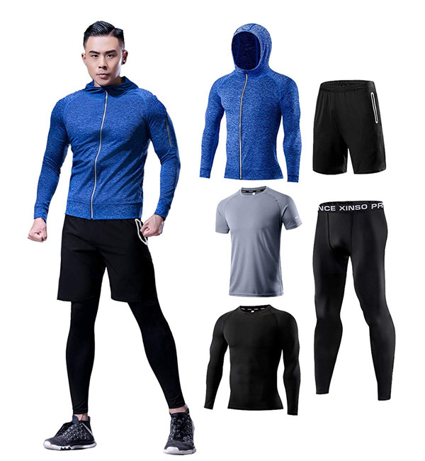 メンズ コンプレッションウェア セット トレーニングウェア 5点セット 通気防臭 スポーツウェア ランニングウェア パーカー 長袖シャツ の通販はau Pay マーケット Sakura Store