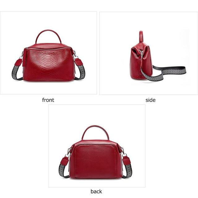 ショルダーバッグ ワニ柄 ハンドバッグ 本革 牛革 銀面 レディース