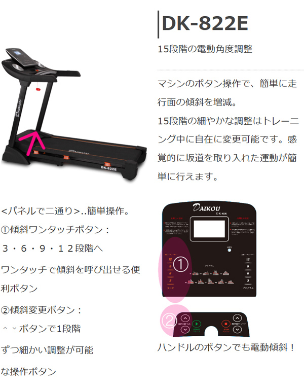 ルームランナー DK-822E 大広(ダイコウ) ランニングマシーン 家庭用 電動ウォーカー ランニングマシン トレッドミル 健康器具　欠品11_1