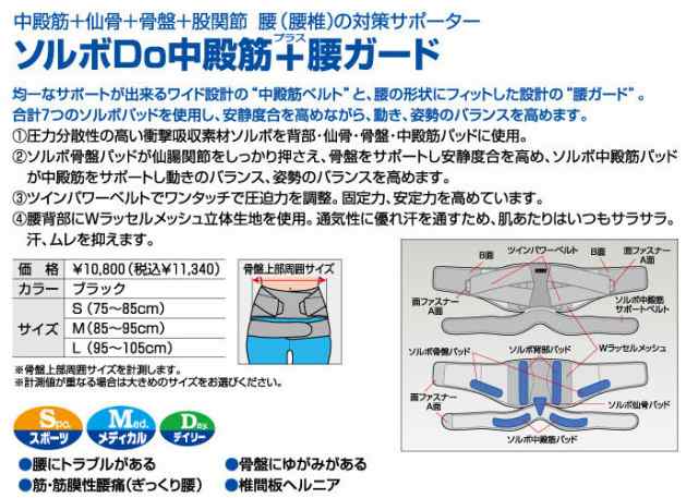 ワイド設計の中殿筋ベルトと、腰の形状にフィットした設計の腰ガード