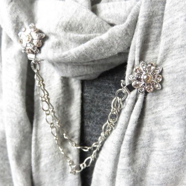 カーディガンクリップ シルバー色 クリア ベージュ Wクリップ ストール クリップ カーデ 帽子に 結婚式 お呼ばれ デート パーティーシの通販はau Pay マーケット アクセサリーkirakira Me