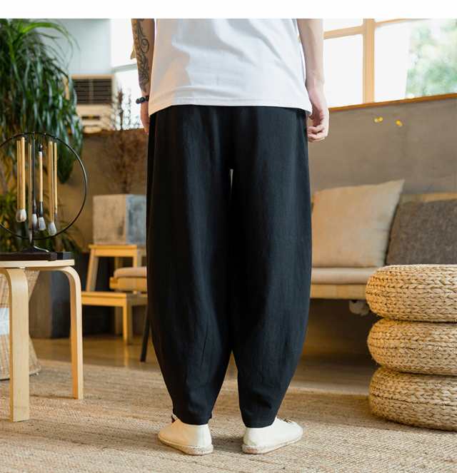 サルエルパンツ メンズ ロング ワイドパンツ ズボン 綿 パンツ ボトムス 男性 大きいサイズ リラックス パンツ カジュアの通販はau PAY  マーケット - フジモトショップ