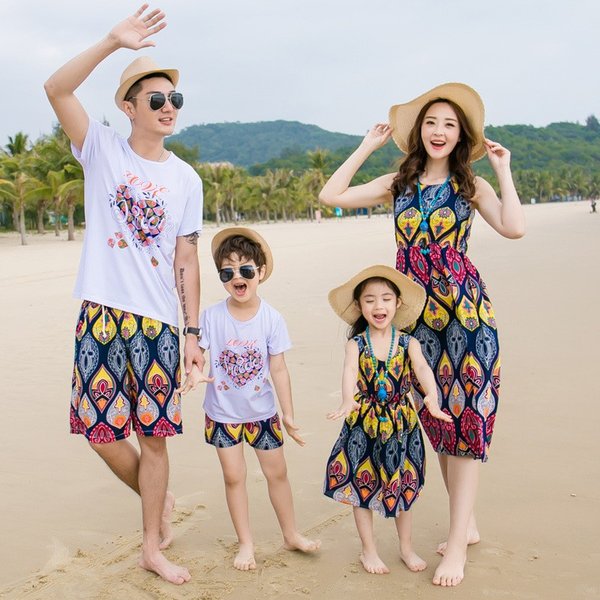 家族服 ペアルックセット ペアルック カップル 半袖 tシャツ パンツ ワンピース お揃い ご夫婦 ペア 親子服の通販はau Pay マーケット フジモトショップ