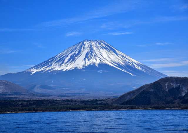 絵画風 壁紙ポスター 壮大な富士山の勇姿 山中湖 ふじやま パワー