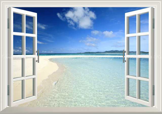 絵画風 壁紙ポスター 海と空と砂浜の調和 ビーチ マヨルカ島 スペイン