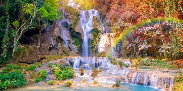 絵画風 壁紙ポスター カラフル 華麗なるクアンシーの滝 ラオス メコン川 紅葉 パノラマ Wtf 027s1 1152mm 576mm の通販はau Pay マーケット レアルインターショップ Au Pay マーケット店