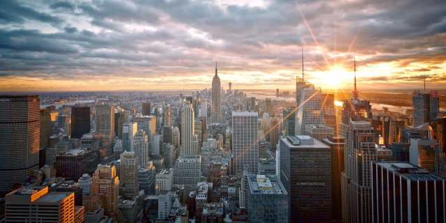 アメリカ ニューヨーク 高層ビル ライト 街の夜 640x1136 Iphone 5