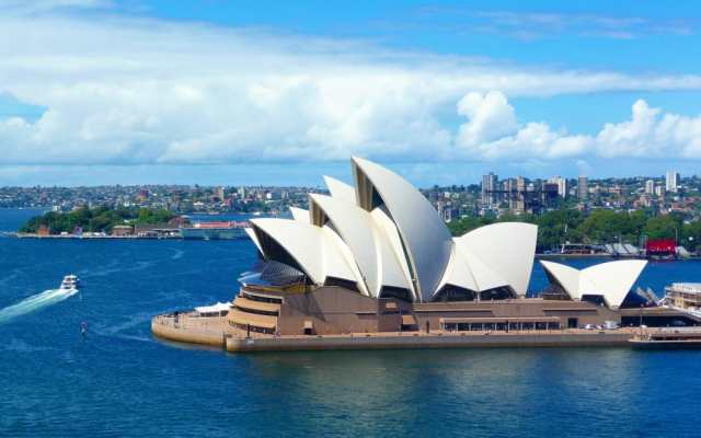 絵画風 壁紙ポスター シドニー オペラハウス 世界遺産 シドニー港