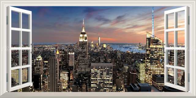 100 の保証 絵画風 壁紙ポスター マンハッタンの夜景 ニューヨークの夕日 窓仕様 Nyk 002ma1 A1版 0mm 585mm ランキング１位受賞 Carlavista Com