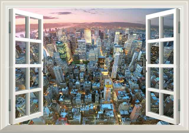 絵画風 壁紙ポスター ニューヨークのパノラマ夜景 夕焼けのマンハッタン At 窓仕様 Nyk 013ma2 A2版 594mm 420mm の通販はau Pay マーケット レアルインターショップ Au Pay マーケット店