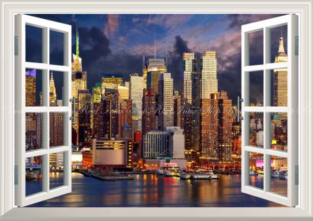 絵画風 壁紙ポスター ニューヨークのベイサイド夜景 マハッタンの夜景 窓仕様 Nyk 020ma2 A2版 594mm 420mm の通販はau Pay マーケット レアルインターショップ Au Pay マーケット店