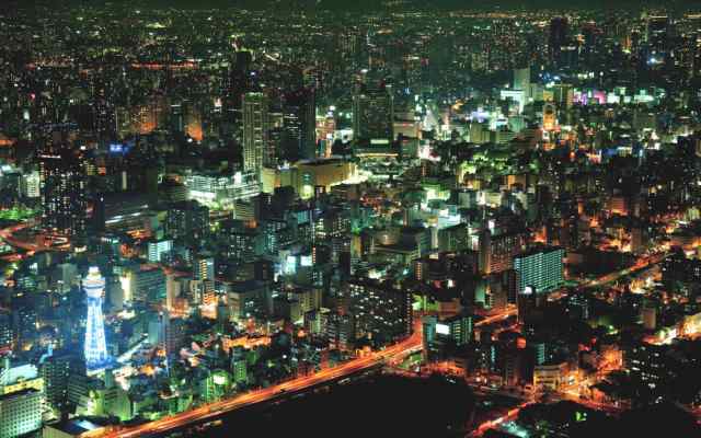 絵画風 壁紙ポスター 大阪 ミナミの夜景 大阪市 Osk 009w2 ワイド版 603mm 376mm の通販はau Pay マーケット レアルインターショップ Au Pay マーケット店