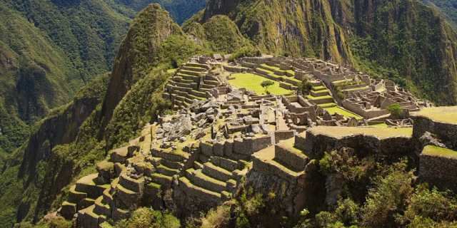 絵画風 壁紙ポスター マチュ ピチュ 遺跡 インカ帝国 ペルー 新世界七