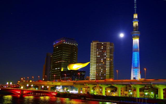 絵画風 壁紙ポスター 東京スカイツリー 満月 夜景 アサヒビール Tst 012w1 ワイド版 921mm 576mm の通販はau Pay マーケット レアルインターショップ Au Pay マーケット店