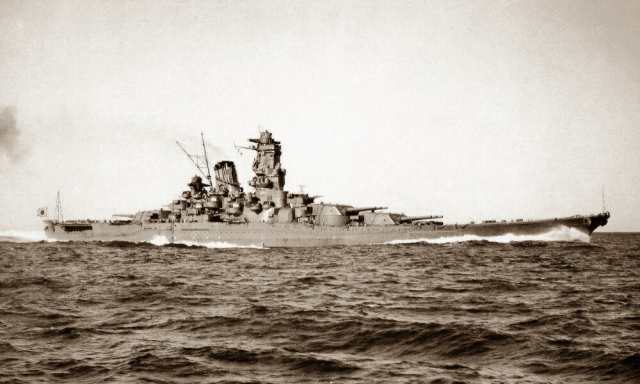絵画風 壁紙ポスター 戦艦大和 高知県沖 宿毛湾泊地 1941年 太平洋戦争