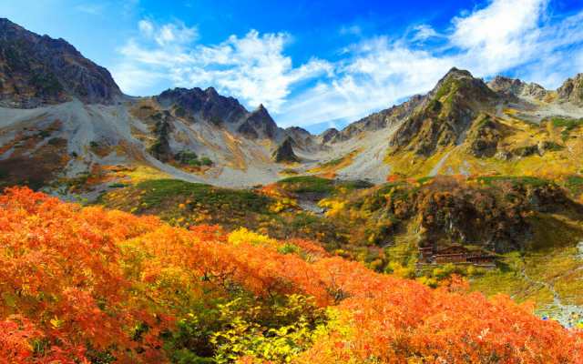 絵画風 壁紙ポスター 地球の撮り方 日本一の紅葉 涸沢カールの絶景