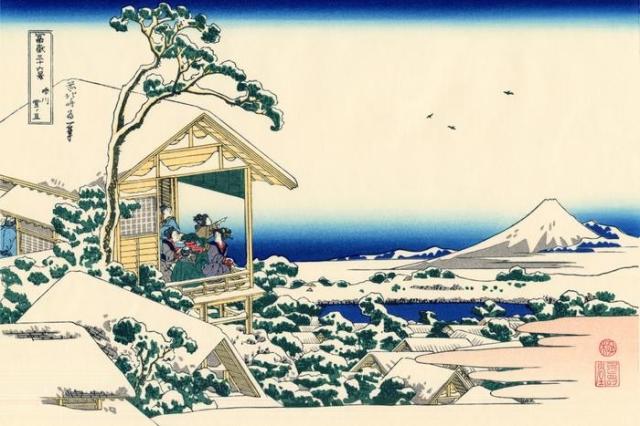 絵画風 壁紙ポスター 富嶽三十六景 礫川雪の旦 葛飾北斎 11 15年 キャラクロ K Fgs 010k2 600mm 400mm の通販はau Pay マーケット レアルインターショップ Au Pay マーケット店