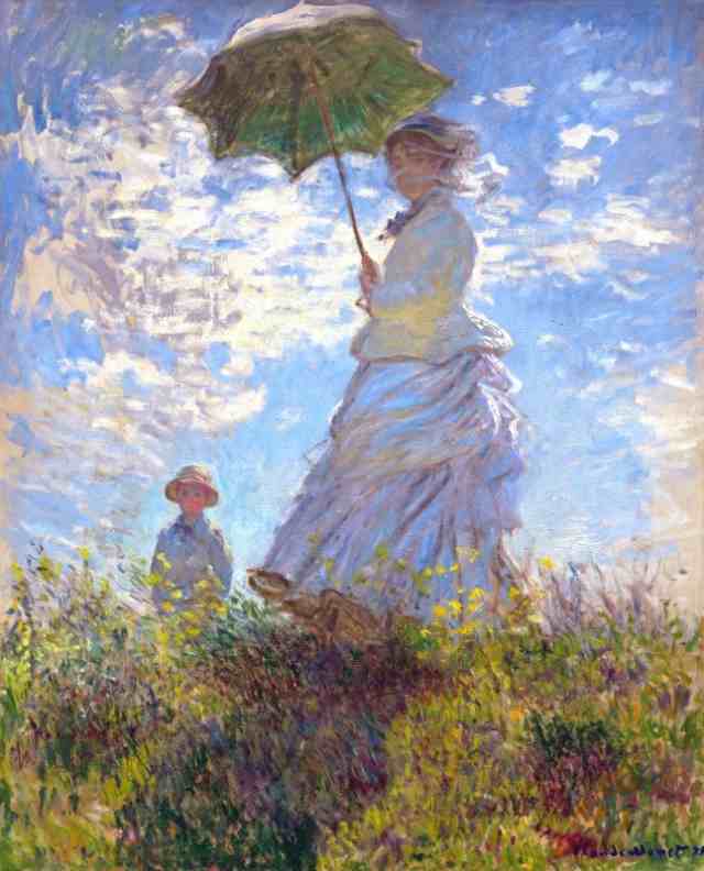 絵画風 壁紙ポスター クロード モネ 散歩 日傘をさす女性 1875年
