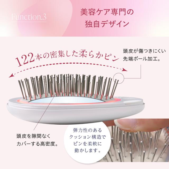 WAVEWAVE EMS Brush Air mini EMSクッションブラシ ブラシ コンパクト 櫛 持ち運び 旅行 携帯 リフトケア 頭皮ケア 多機能ブラシ クッションブラシ マイクロカレント マイナスイオン バイブレーション LED 送料無料 ギフト 母の日_7