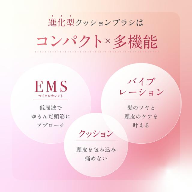 WAVEWAVE EMS Brush Air mini EMSクッションブラシ ブラシ コンパクト 櫛 持ち運び 旅行 携帯 リフトケア 頭皮ケア 多機能ブラシ クッションブラシ マイクロカレント マイナスイオン バイブレーション LED 送料無料 ギフト 母の日_15