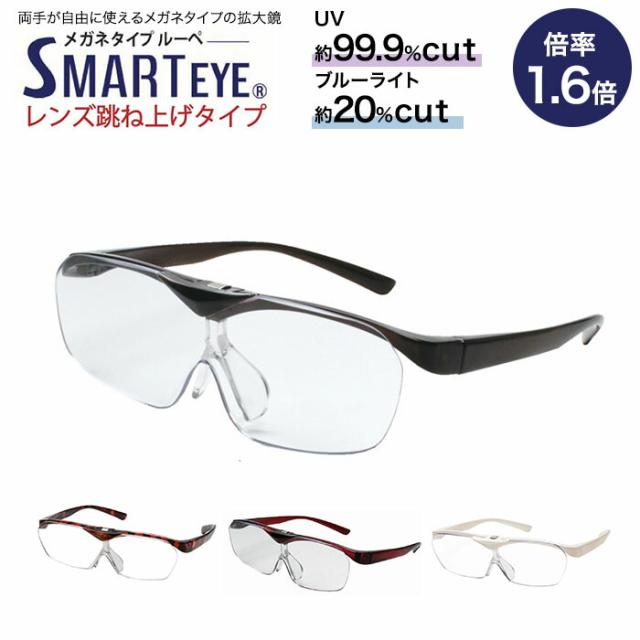 ルーペ メガネ 眼鏡 拡大鏡 1.6倍率 跳ね上げ オーバーグラス メガネ